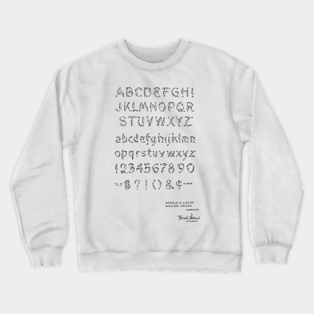 Fish Font of Type Vintage Patent Hand Drawing Crewneck Sweatshirt by TheYoungDesigns